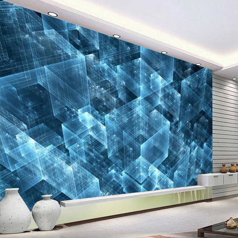 Image of Abstract Graphic Cubes Wallpaper Mural, Custom Sizes Available Wall Murals Maughon's