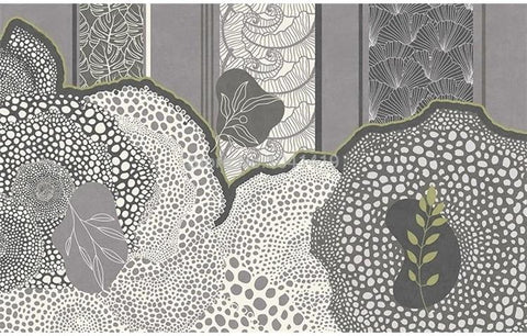 Image of Abstract Gray Bubbles Wallpaper Mural, Custom Sizes Available Maughon's