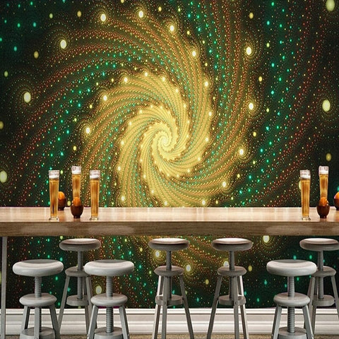 Image of Abstract Green and Tan Spiral Wallpaper Mural, Custom Sizes Available Wall Murals Maughon's