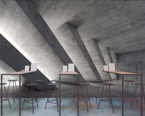 Image of Abstract Industrial Concrete Wallpaper Mural, Custom Sizes Available Household-Wallpaper Maughon's