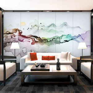 Abstract Ink Painting Wallpaper Mural, Custom Sizes Available