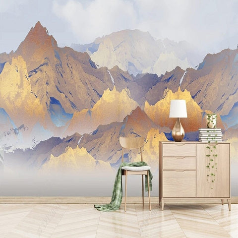 Image of Abstract Mountain Landscape Wallpaper Mural, Custom Sizes Available Wall Murals Maughon's
