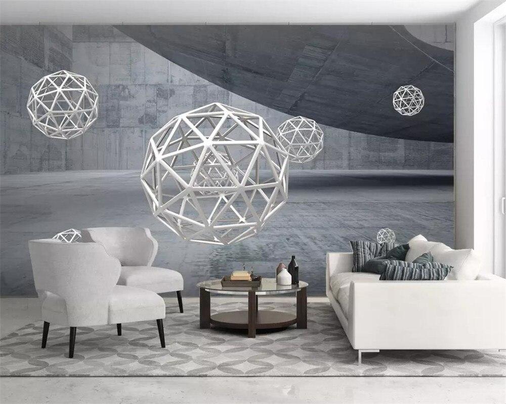 Abstract Polyhedral Spheres Wallpaper Mural, Custom Sizes Available Household-Wallpaper Maughon's