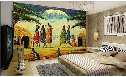 Image of Abstract Tribal Wallpaper Mural, Custom Sizes Available Wall Murals Maughon's