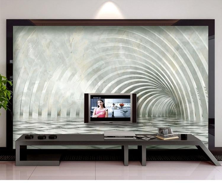 Abstract Tunnel Wallpaper Mural, Custom Sizes Available