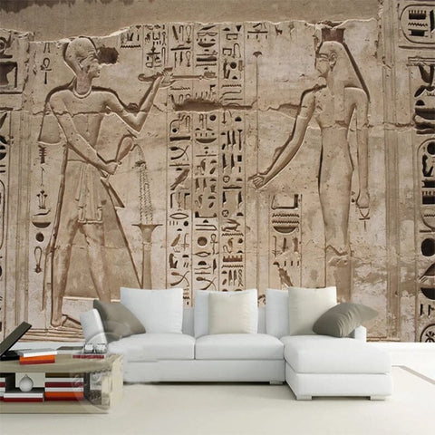 Image of Ancient Egypt Pharaoh Stone Carving Wallpaper Mural, Custom Sizes Available Wall Murals Maughon's