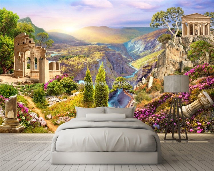 Ancient Ruins Around Valley Wallpaper Mural, Custom Sizes Available Wall Murals Maughon's