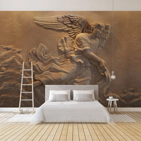 Image of Angel Relifef Wallpaper Mural, Custom Sizes Available Wall Murals Maughon's Waterproof Canvas