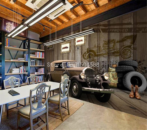 Image of Antique Retro Car Wallpaper Mural, Custom Sizes Available Household-Wallpaper Maughon's
