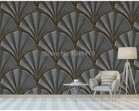 Image of Art Deco Abstract Fans Wallpaper Mural, Custom Sizes Available Maughon's