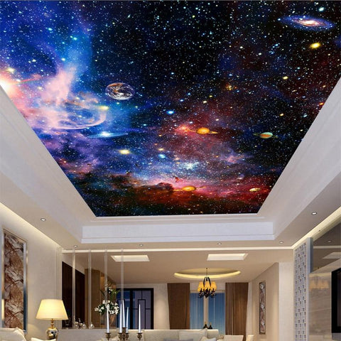 Image of Awesome Galaxy and Planets Ceiling Mural, Custom Size Available Maughon's