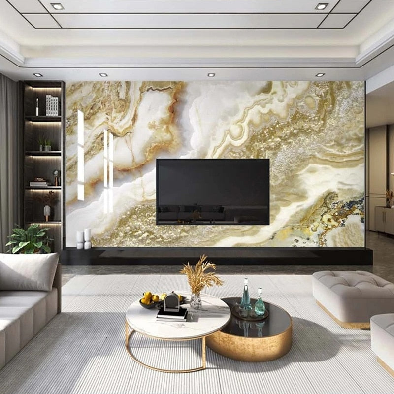 Beautiful Brown and White Veined Marble Wallpaper Mural, Custom Sizes Available Wall Murals Maughon's
