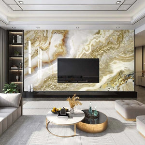 Beautiful Brown and White Veined Marble Wallpaper Mural, Custom Sizes Available