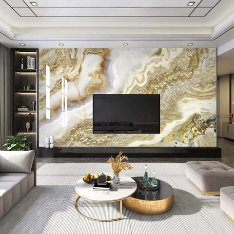 Image of Beautiful Brown and White Veined Marble Wallpaper Mural, Custom Sizes Available Wall Murals Maughon's
