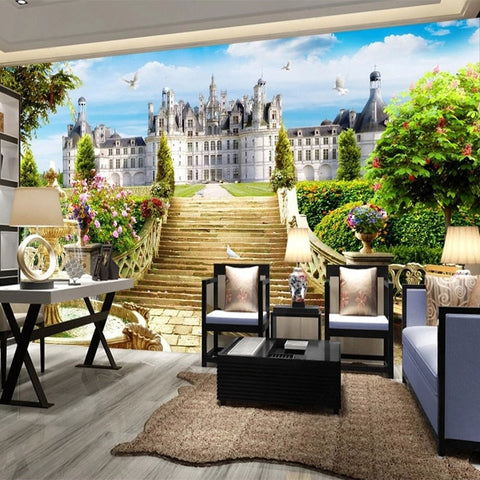 Image of Beautiful French Chateau Wallpaper Mural, Custom Sizes Available Wall Murals Maughon's