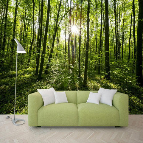 Image of Beautiful Landscape Green Forest Wallpaper Mural, Custom Sizes Available Household-Wallpaper Maughon's