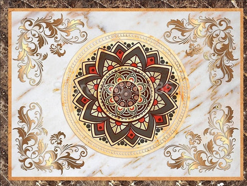 Image of Beautiful Marble Medallion Floor Mural, Custom Sizes Available Floor Murals Maughon's