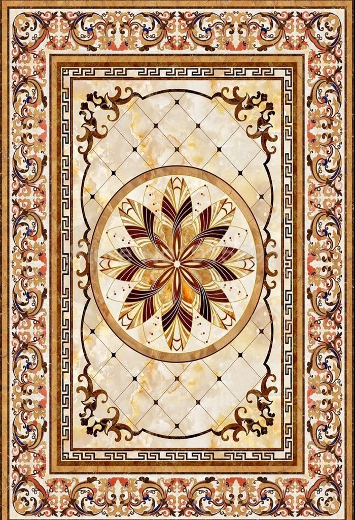 Beautiful Medallion Rug Self Adhesive Floor Mural, Custom Sizes Available Household-Wallpaper-Floor Maughon's