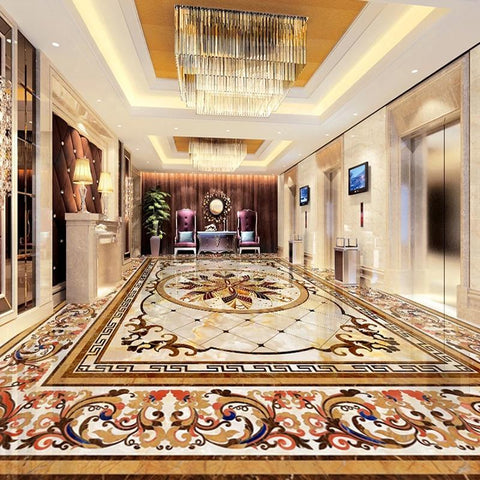 Image of Beautiful Medallion Rug Self Adhesive Floor Mural, Custom Sizes Available Household-Wallpaper-Floor Maughon's