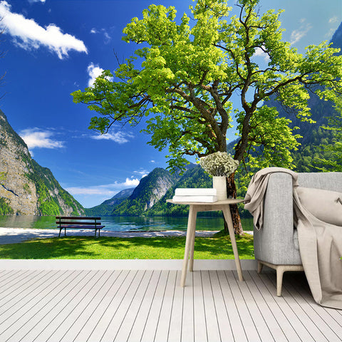 Image of Beautiful River Valley Vista Wallpaper Mural, Customer Sizes Available Wall Murals Maughon's