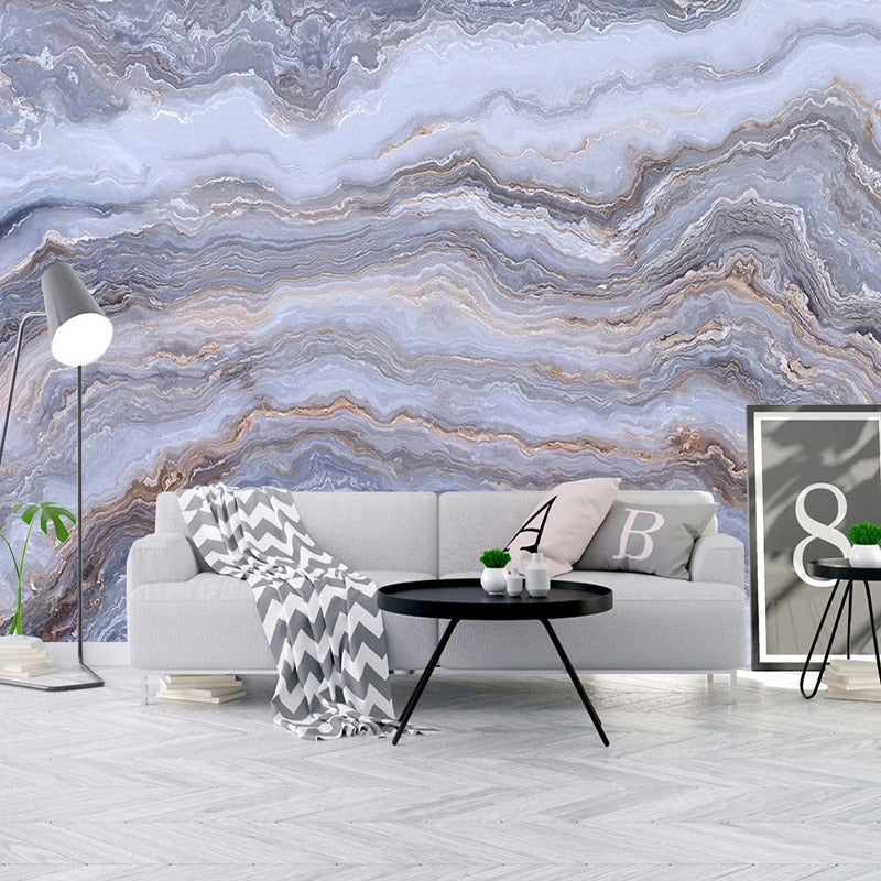 Beautiful Striated Gray/Tan Marble Wallpaper Mural, Custom Sizes Available Wall Murals Maughon's Waterproof Canvas