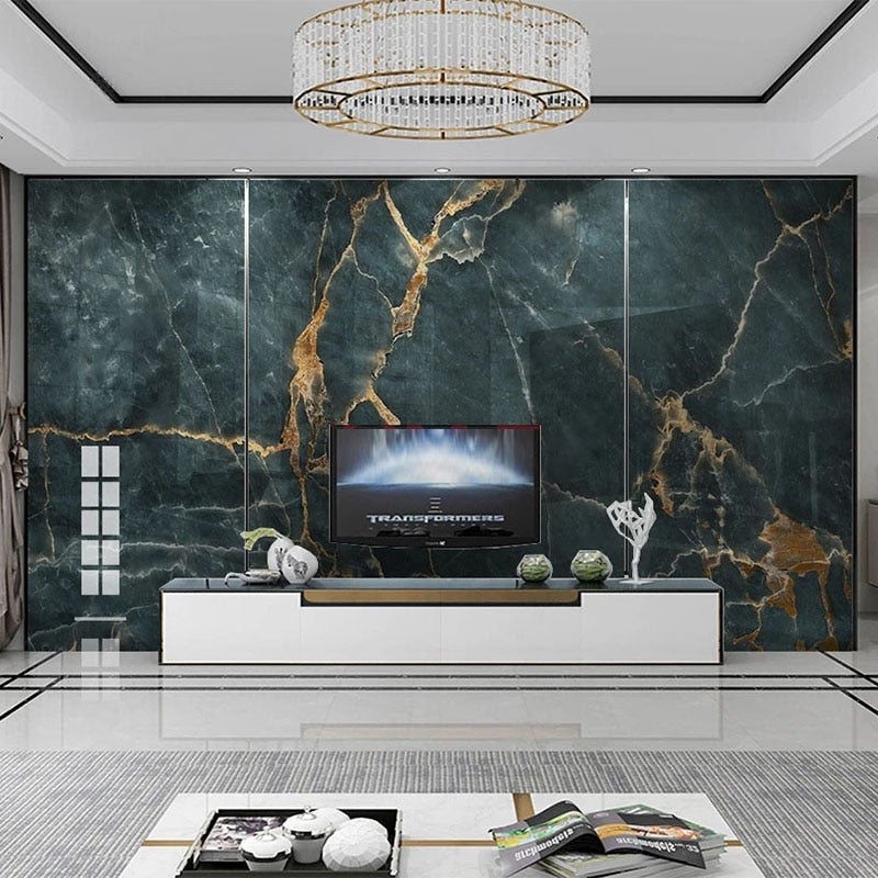 Black and Gold Marble Wallpaper Mural, Custom Sizes Available Wall Murals Maughon's