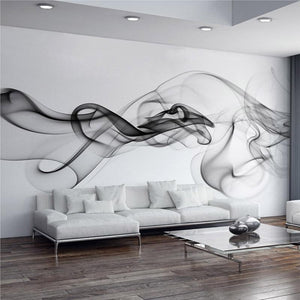 Black And White Smoke Wallpaper Mural, Custom Sizes Available Household-Wallpaper Maughon's 