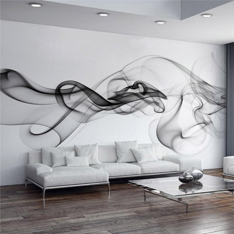 Image of Black And White Smoke Wallpaper Mural, Custom Sizes Available Household-Wallpaper Maughon's