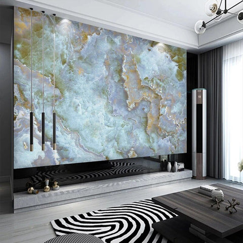 Image of Blue and Tan Marble Wallpaper Mural, Custom Sizes Available Wall Murals Maughon's