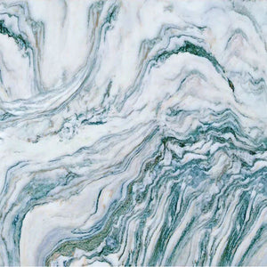 Blue and White Self Adhesive Marble Wallpaper Bathroom Mural, Custom Sizes Available
