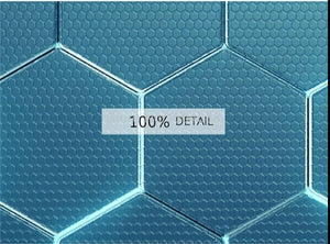Blue Geometric Hexagon Wallpaper Mural, Custom Sizes Available
