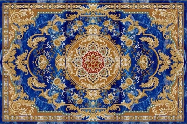 Blue Rug-Look Self Adhesive Floor Mural, Custom Sizes Available Floor Murals Maughon's