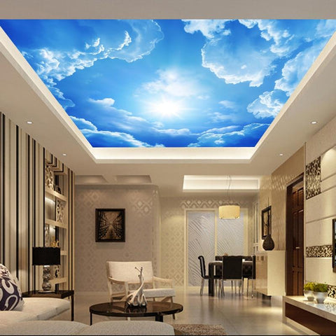Image of Blue Sky And White Clouds Ceiling Mural, Custom Sizes Available Household-Wallpaper Maughon's