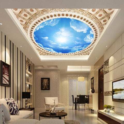 Image of Blue Sky And White Clouds Ceiling Mural, Custom Sizes Available Household-Wallpaper Maughon's