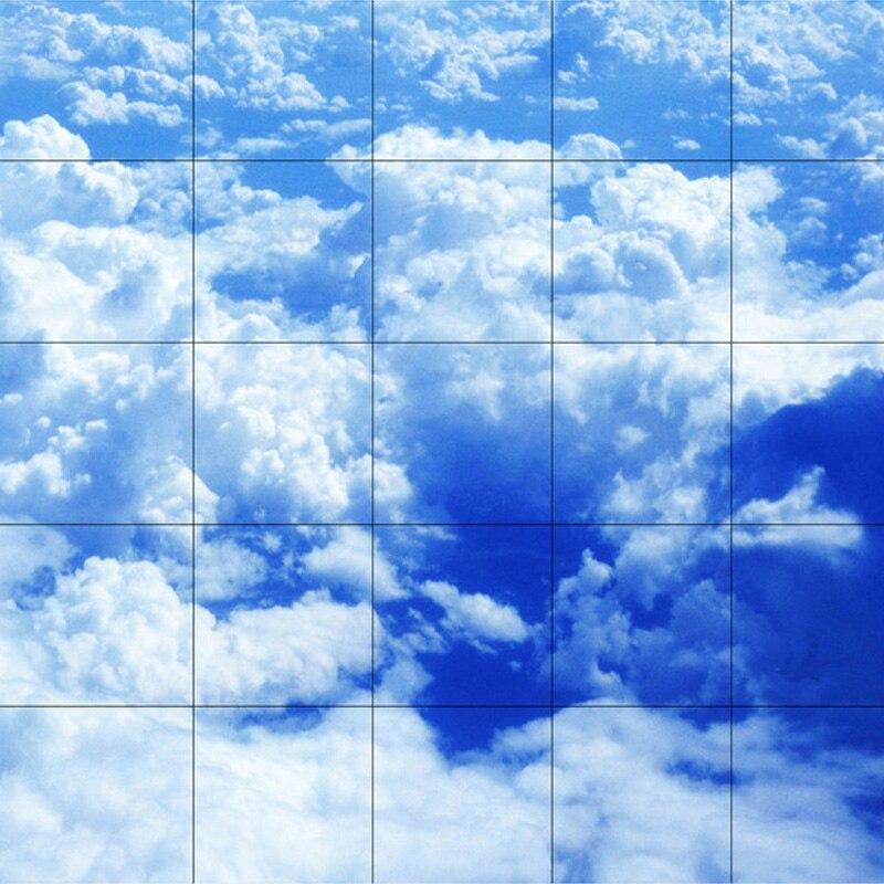 Blue Sky And White Clouds Self Adhesive Floor Mural, Custom Sizes Available Floor Murals Maughon's