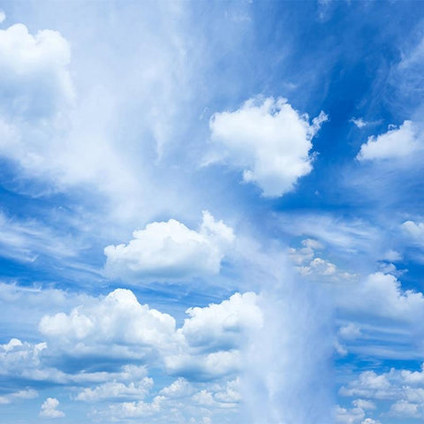 Image of Blue Sky And White Clouds Wallpaper Mural, Custom Sizes Available Household-Wallpaper Maughon's