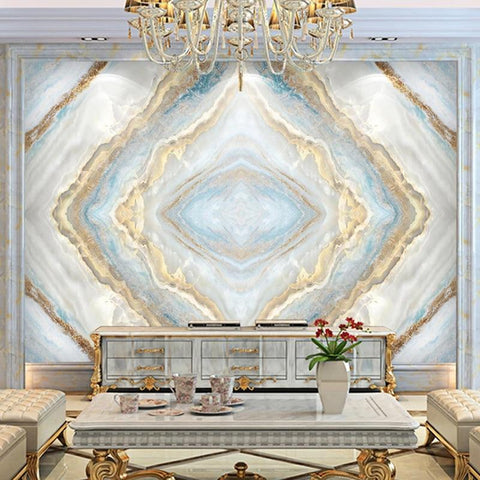Image of Blue, Tan and White Butterfly Marble Wallpaper Mural, Custom Sizes Available Wall Murals Maughon's