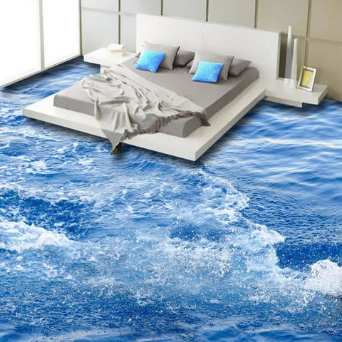 Image of Blue Water Self Adhesive Floor Mural, Custom Sizes Available Floor Murals Maughon's