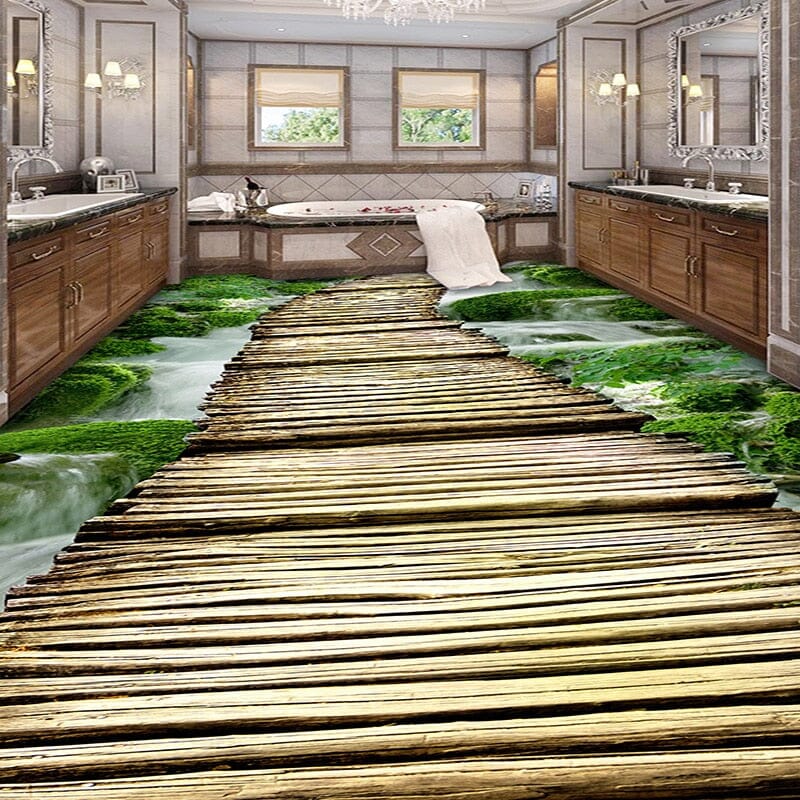 Boardwalk Over Water Floor Mural, Custom Sizes Available Floor Murals Maughon's