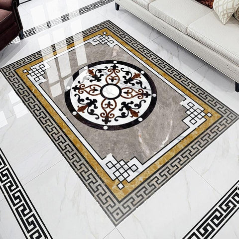 Image of Brown and Tan Rug Self Adhesive Floor Mural, Custom Sizes Available Maughon's