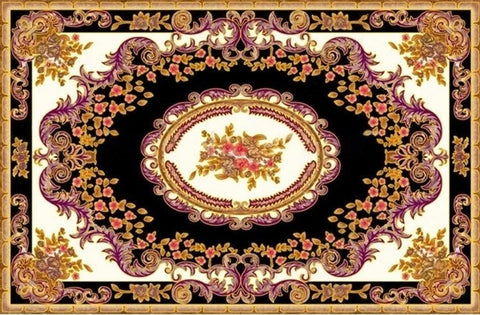 Image of Asian Style Ornate Rug-look, PVC Vinyl, Self Adhesive Floor Mural, Custom Sizes Available