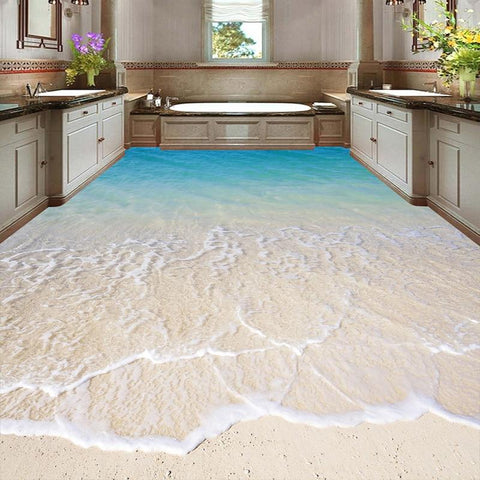 Image of Calm Surf and Blue Water Self Adhesive Wall Mural, Custom Sizes Available Maughon's