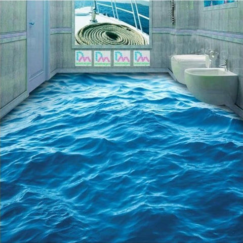 Image of Calm Water PVC Vinyl Floor Mural, Self-Adhesive, Custom Sizes Available Household-Wallpaper-Floor Maughon's