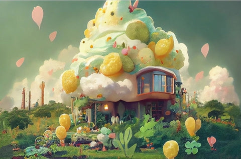 Image of Candy House Fantasy Wallpaper Mural, Custom Sizes Available Wall Murals Maughon's