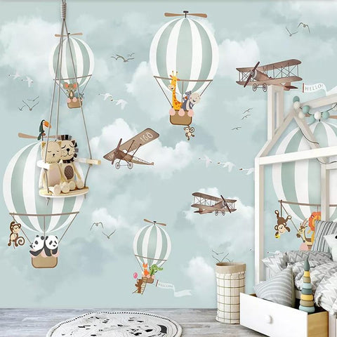 Image of Cartoon Balloon Kid's Wallpaper Mural, Custom Sizes Available Household-Wallpaper Maughon's