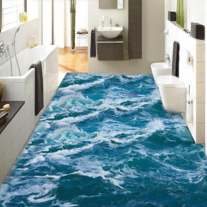 Choppy Ocean Self Adhesive Floor Mural, Custom Sizes Available Household-Wallpaper-Floor Maughon's