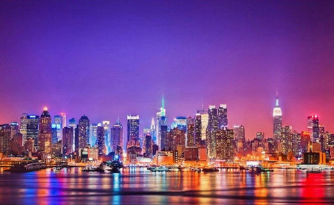 Image of City At Night Landscape Wallpaper Mural, Custom Sizes Available Household-Wallpaper Maughon's