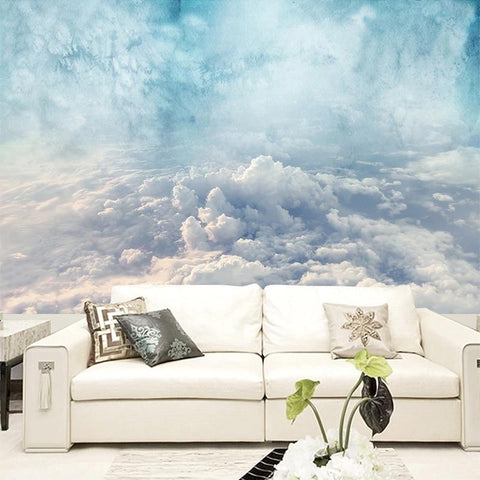 Image of Cloudy Sky Wallpaper Mural, Custom Sizes Available Maughon's