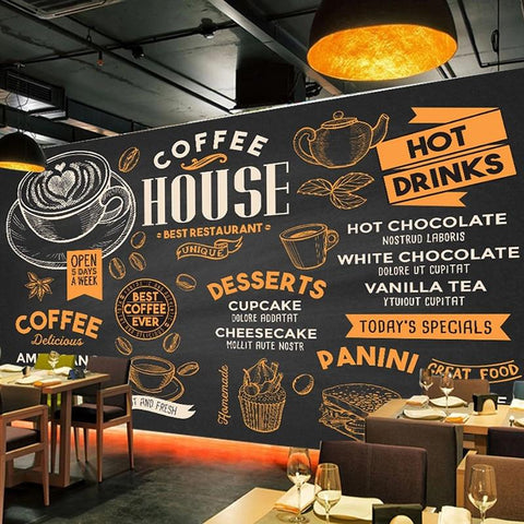 Image of Coffee House Wallpaper Mural, Custom Sizes Available Household-Wallpaper Maughon's