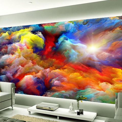 Image of Colorful Clouds Abstract Wallpaper Mural, Custom izes Available Wall Murals Maughon's